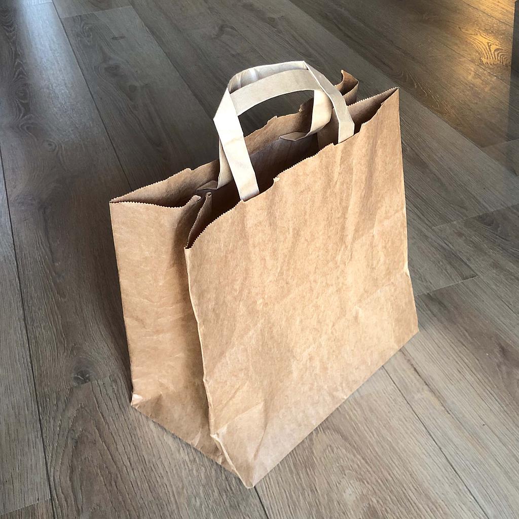 SAC KRAFT BRUN 26X14X33 Poignée Plate 250 PCS My site
